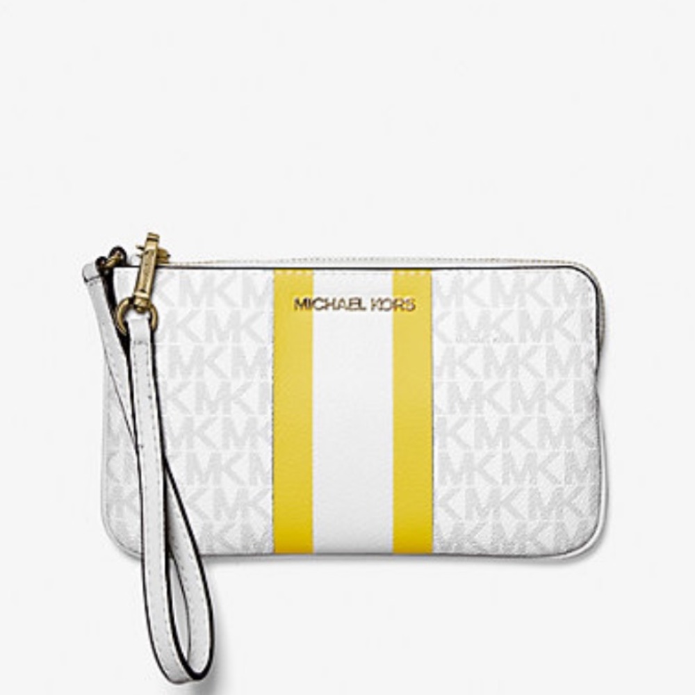 Michael Kors jet set travel large logo wristlet